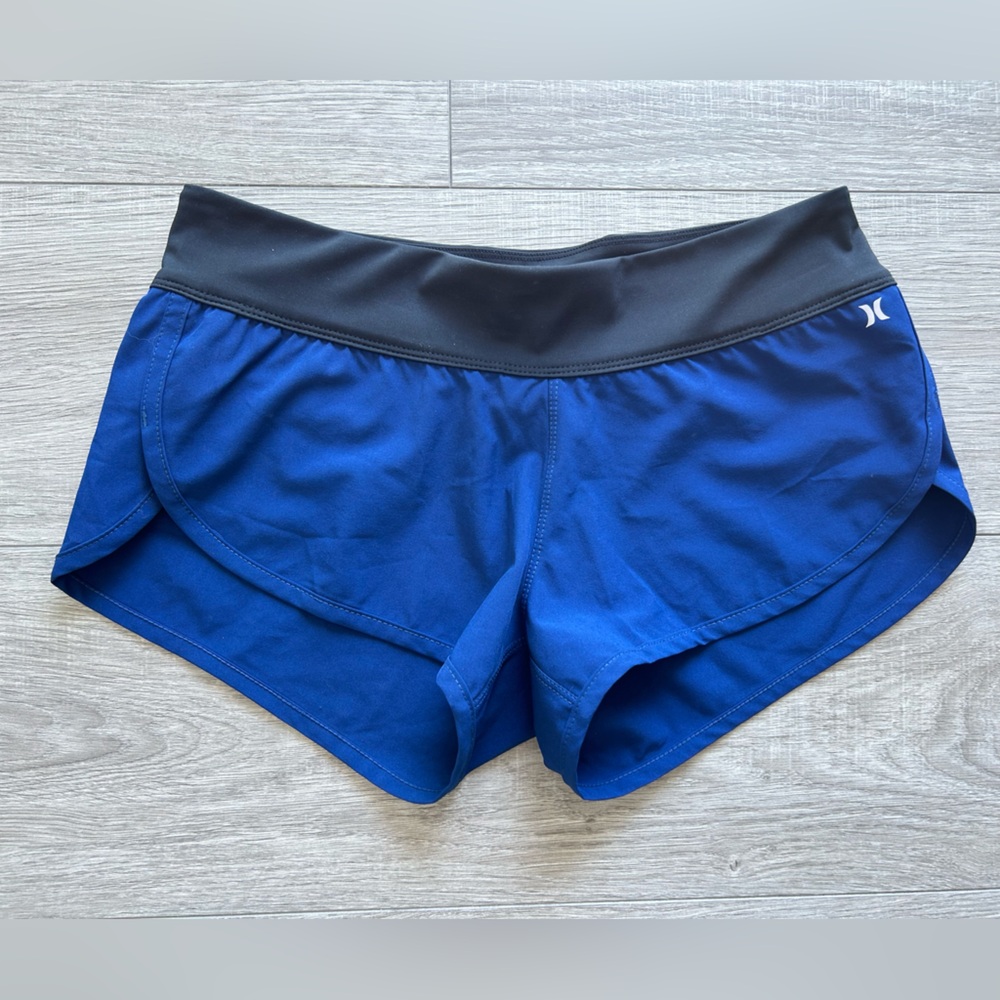 Hurley Blue Athletic Shorts with Black Waistband